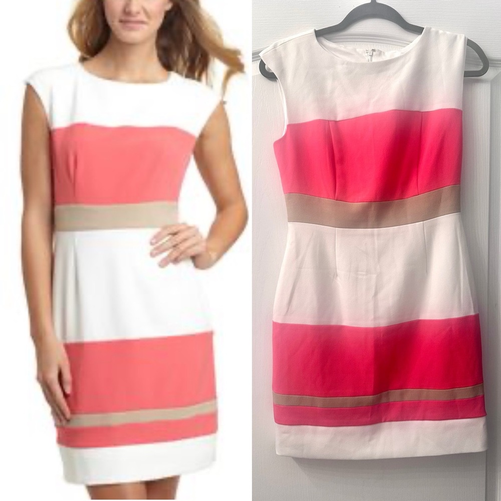 Studio One Coral and White Mini Dress 4P